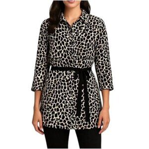 Charter Club Animal Print Tunic Top Size 12 (4446)